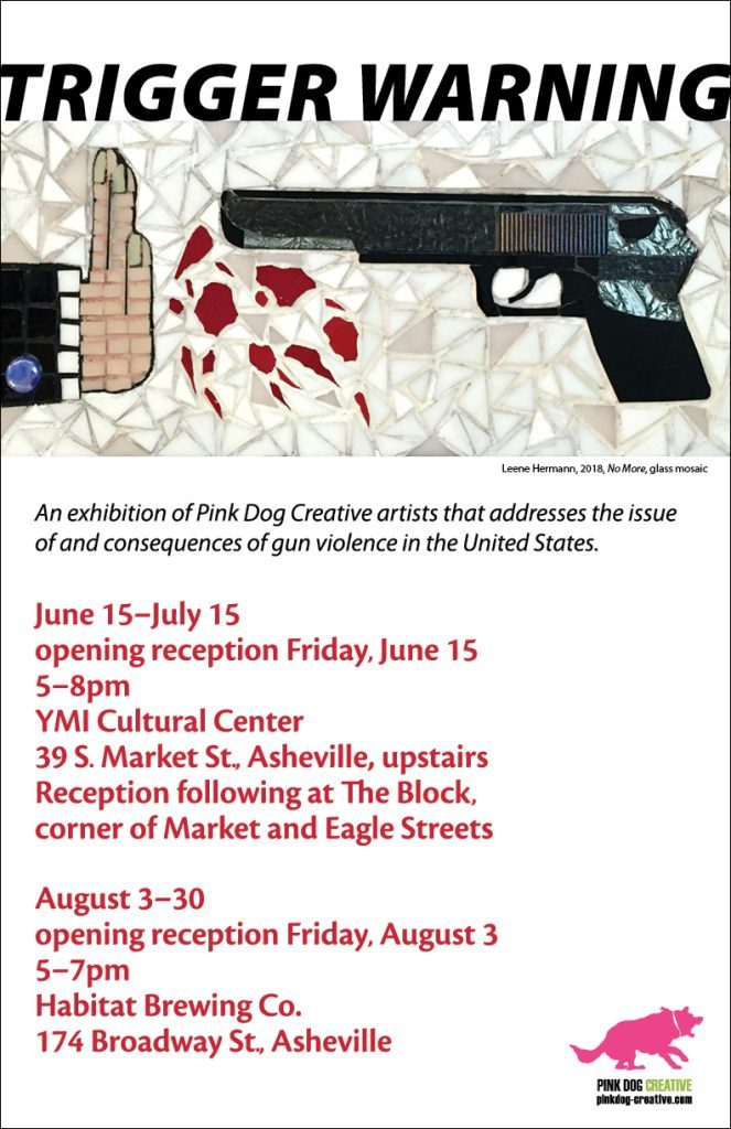 Trigger Warning - Art opening at Pink Dog Creative in Asheville River Arts District. 