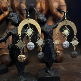 Faces of the moon earrings